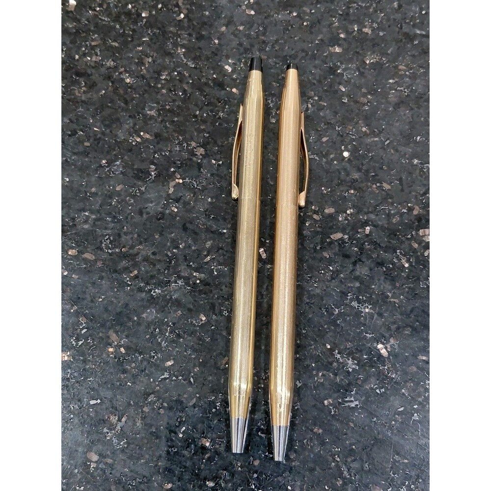 Set Of 2 Cross Classic Century 1/20 10kt And 14KT Gold Filled Ballpoint Pen